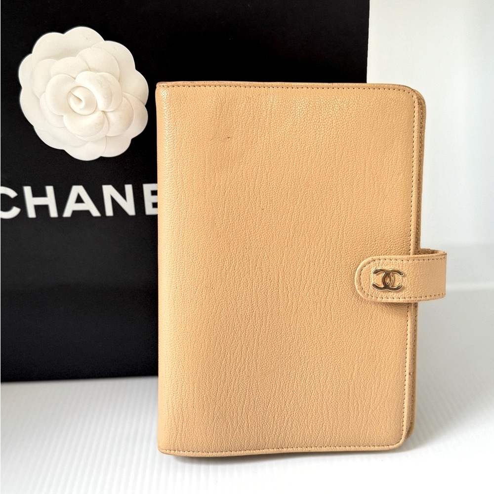 CHANEL Agenda Medium size Beige Leather